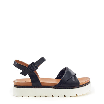Kiarra Black Leather Sandals