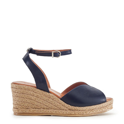 Kiona Navy Leather Sandals