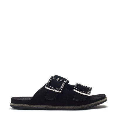 Laccie Black Suede Sandals