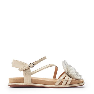 Lareesa Gold Alcantara Sandals