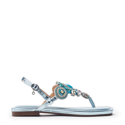 Lavana Light Blue Alcantara Sandals