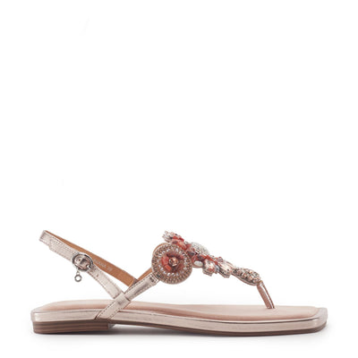 Lavana Rose Gold Alcantara Sandals