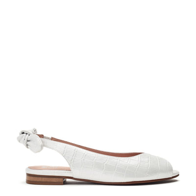 Lavatera White Metallic Leather Shoes
