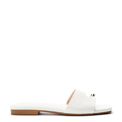 Leera White Porvair Sandals