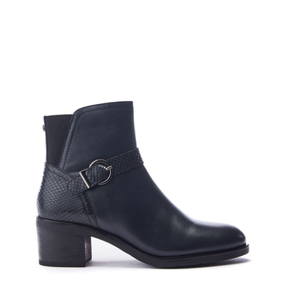 Leighton Navy Leather Boots