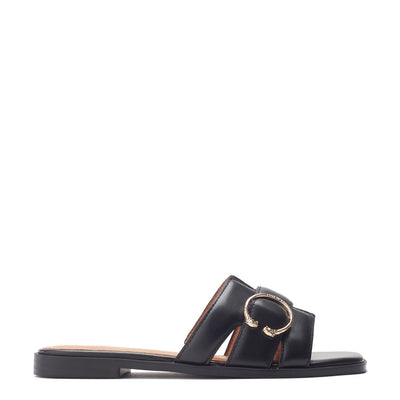 Liatris Black Leather Sandals