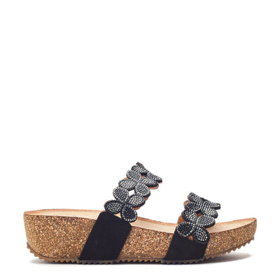 Lorina Black Porvair Sandals