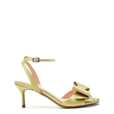 Lotty Lime Green Satin Sandals