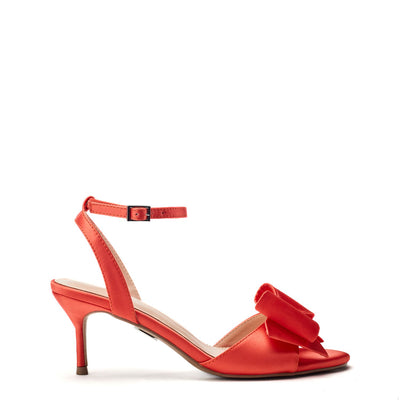 Lotty Orange Satin Sandals
