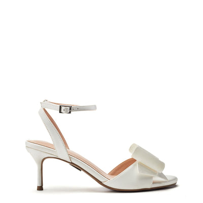 Lotty White Satin Sandals