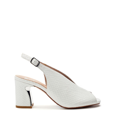 Love White Snake Print Sandals