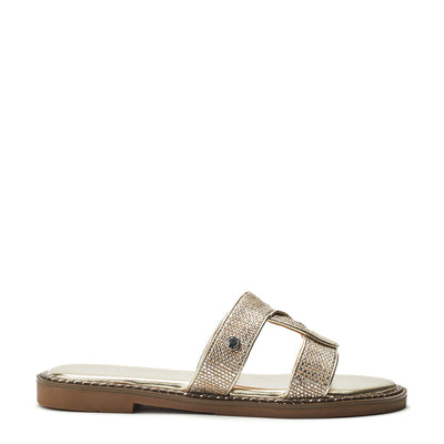 Lupin Gold Lizard Porvair Sandals
