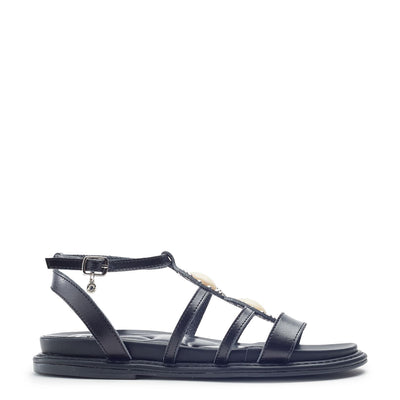 Lysandra Black Porvair Sandals