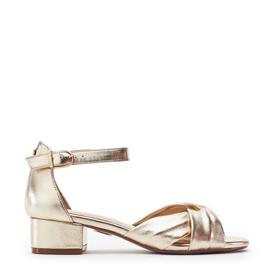 Macadima Gold Leather Sandals