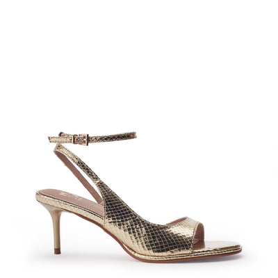 Manella Gold Snake Print Sandals