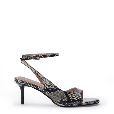 Manella Grey Mix Snake Print Sandals