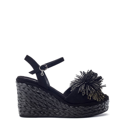 Marco Black Alcantara Sandals