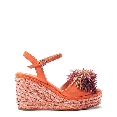 Marco Orange Alcantara Sandals