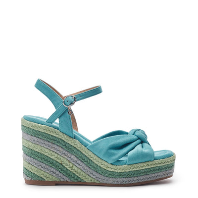 Margaritaa Blue Alcantara Sandals