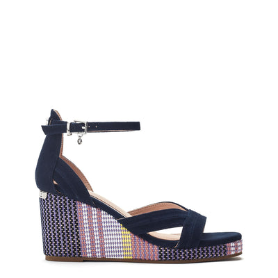 May Navy Suede Sandals