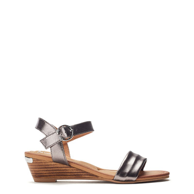 Mayapple Pewter Leather Sandals