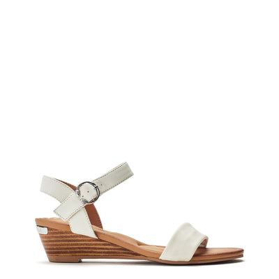 Mayapple White Leather Sandals