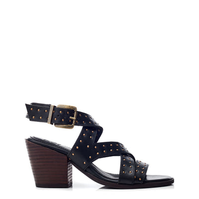 Mayley Black Leather Sandals