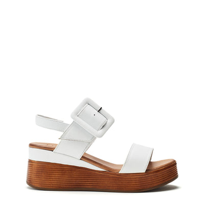 Mazus White Leather Sandals