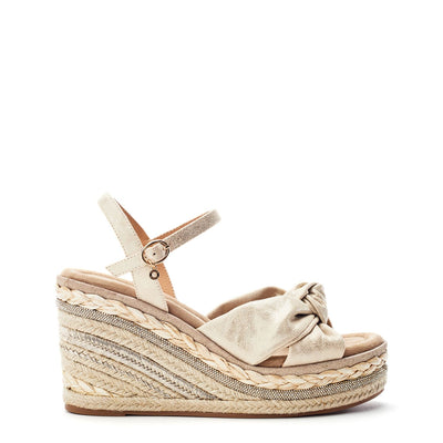 Meerah Gold Alcantara Sandals
