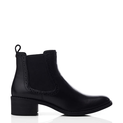 Millia Black Leather Boots