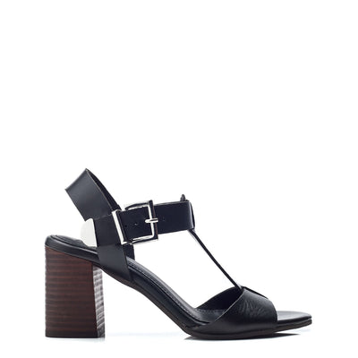 Molliey Black Leather Sandals