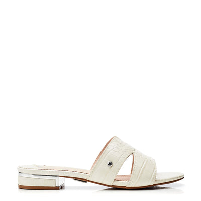 Murah Off White Patent Mocc Croc Sandals