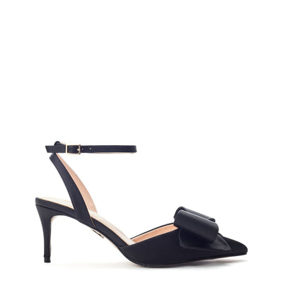 Nahara Black Satin Shoes
