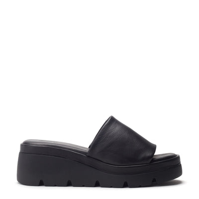 Namya Jet Black Leather Sandals