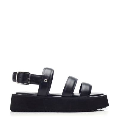 Narla Black Leather Sandals