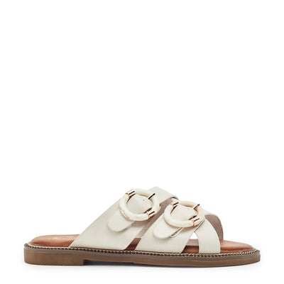 Navya Off White Porvair Sandals