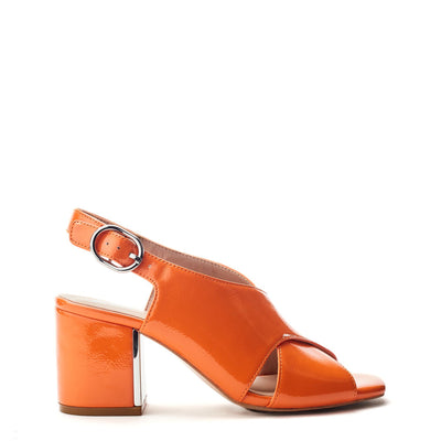 Naylani Orange Patent Sandals