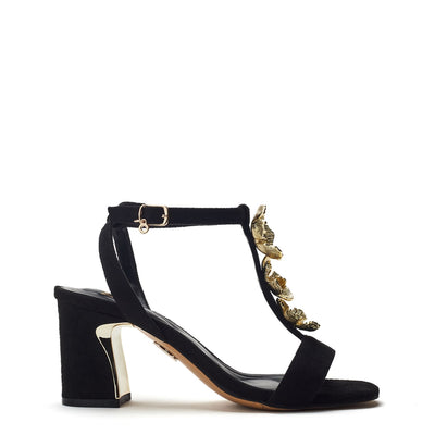 Neillia Black Alcantara Sandals
