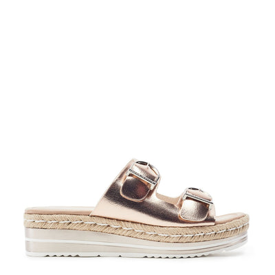 Nestta Rose Gold Metallic Sandals