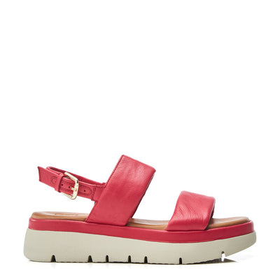 Netty Raspberry Leather Sandals