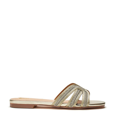 Nymph Gold Textile Sandals