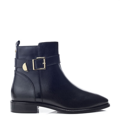 Obernai Black Leather Boots