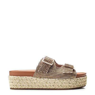Oceania Gold Textile Sandals