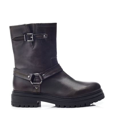 Olencia Khaki Leather Boots