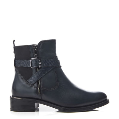 Oloron Navy Leather Boots