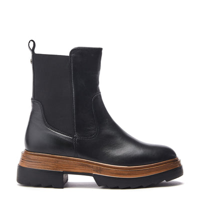 Omri Black Leather Boots