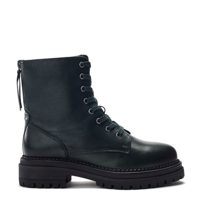 Onnay Dark Green Leather Boots