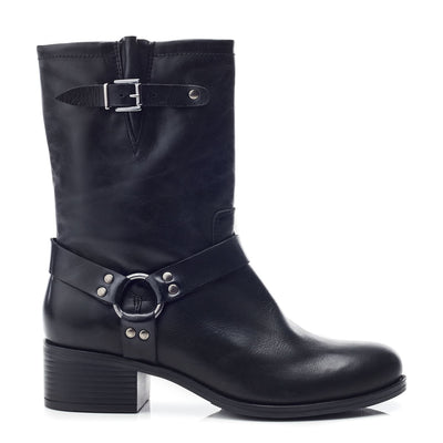 Ormie Black Leather Boots