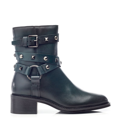 Orsun Green Leather Boots