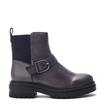Othelia Grey Leather Boots